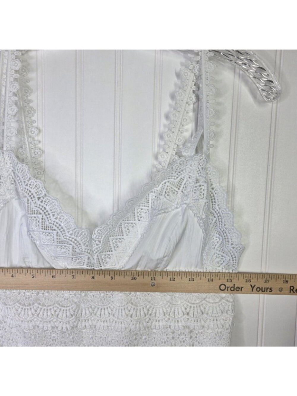 Boston Proper Camisole Top Womens Small White Lace Crochet Cottage Boho Festive - Picture 12 of 15